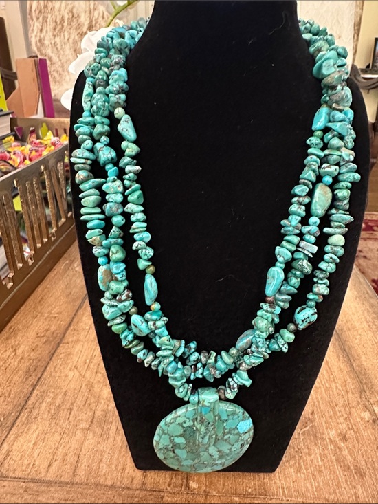 Jay King Jewelry - Jay King Turquoise Triple-Strand Necklace with Round Pendant